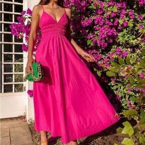 Zara pink fuschia voluminous poplin dress small